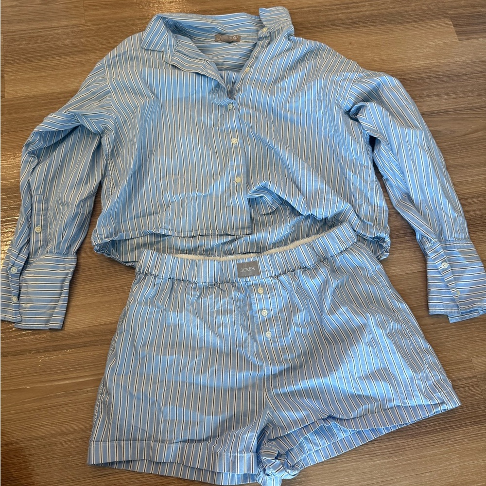 J. Crew Blue and White Striped Set